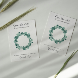 Eucalpytus Wreath Save the Date with Magnet