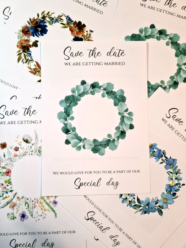 Eucalpytus Wreath Save the Date with Magnet - Image 2