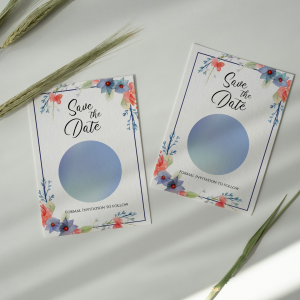 Spring Flowers in Red & Blue Save the Date with magnet