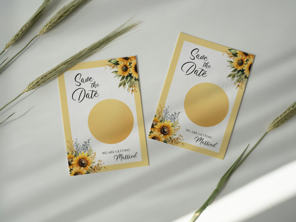 Sunflower Save the Date with Magnet