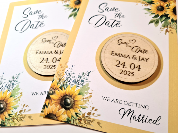 Sunflower Save the Date with Magnet - Image 2
