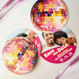 Disco Ball Swivel Save the Date